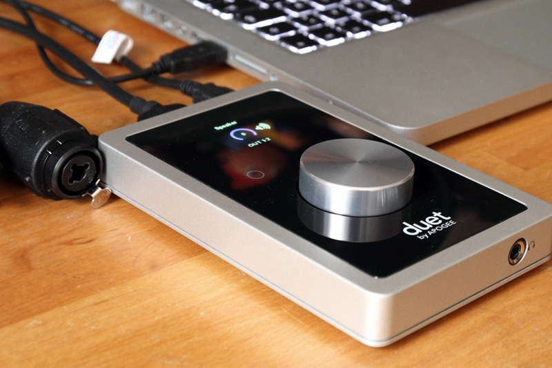 All you really need: A small audio interface, which allows you to connect two microphones to your computer.