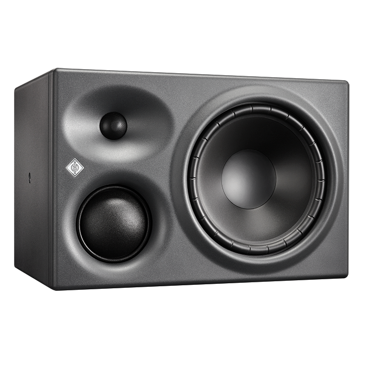 High-resolution tri-amplified near-field monitor, optimized for midrange and a dry bass sound.