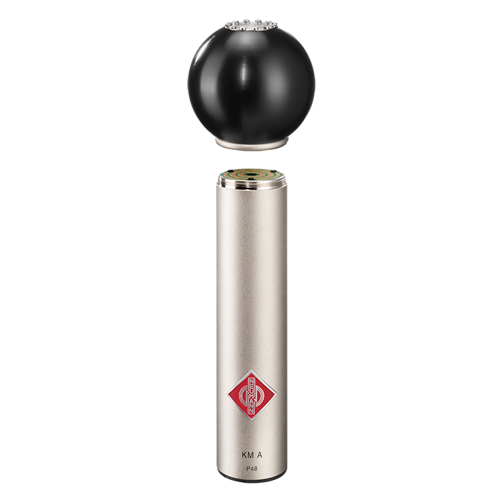 Modular small diaphragm microphone with sound diffraction sphere and analog output stage