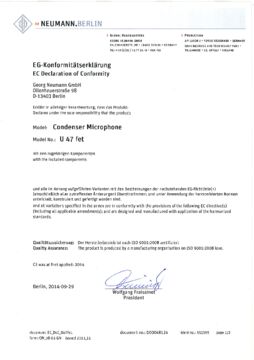 EU Declaration of Conformity U 47 fet