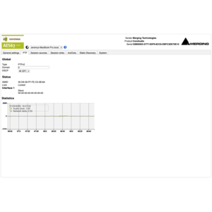 VAD Premium AoIP Driver Web Settings PTP Screenshot